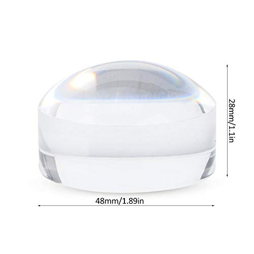 Lupa de domo 2X con Lupa de acrílico óptico de media bola con lente para Pisapapeles y lectura