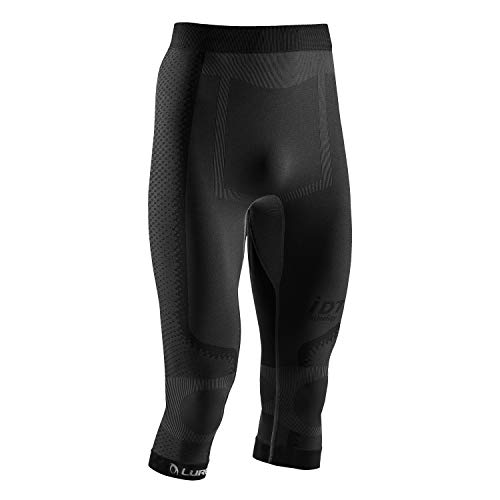 Lurbel Cristallo Pants 3/4, Mallas Primera Capa, Mallas Termo-reguladoras, Mallas Piratas Outdoor, Mallas Trekking, Mallas Transpirables, Mallas Deportivas Hombre. (Marengo, Mediana -M)