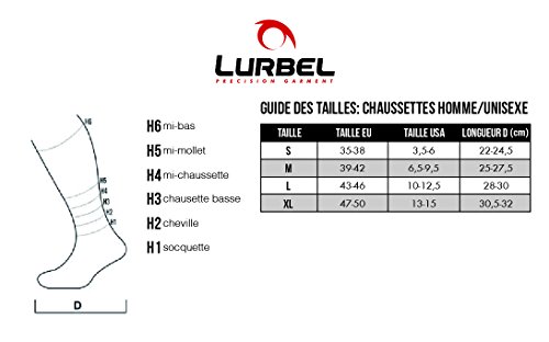 Lurbel DESAFIO - Calcetines, Unisex, Negro/Rojo, talla L (43-46)