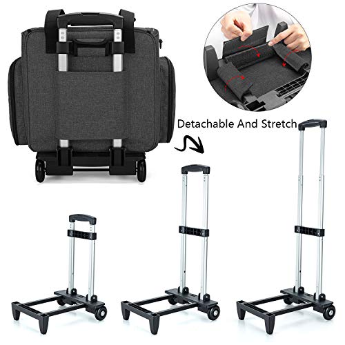 Luxja Bolsa para Máquinas de Coser con Trolley desmontable, Maletas de Transporte para Máquinas de Coser y Accesorios (Solo Bolsa), Negro