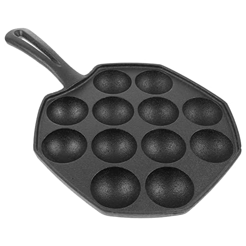 Luxshiny Takoyaki Pan Agujeros de Hierro Antiadherente Pan Pan Sartén Octopus Carne Ball Codorniz Huevo Molde Horneado Bandeja Freír Olote