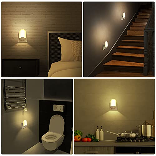 Luz Nocturna Infantil [2 piezas] Luz Calida LED Noche para bebés con Sensor Crepuscular 3 Modos (Auto/ON/OFF) Luz Quitamiedos Infantil para Habitaciones de Niños,Dormitorio,Garajes, Baños