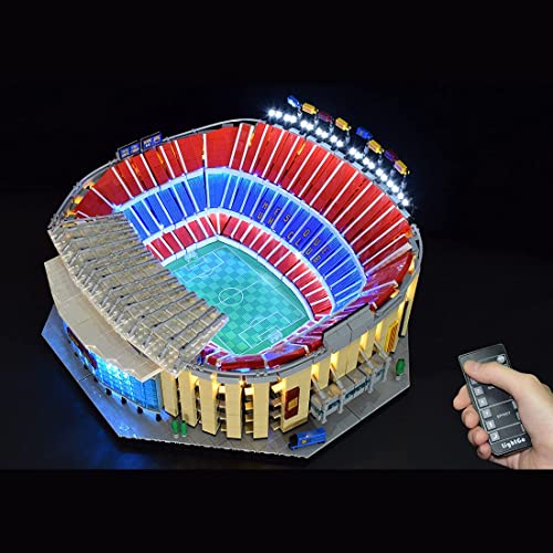 LYMHGHJ Kit de iluminación LED DIY RC para Lego 10284, Compatible con Lego 10284 Barcelona Camp NOU (Solo LED Incluido, sin Modelo Lego) - Versión Mejorada de Control Remoto