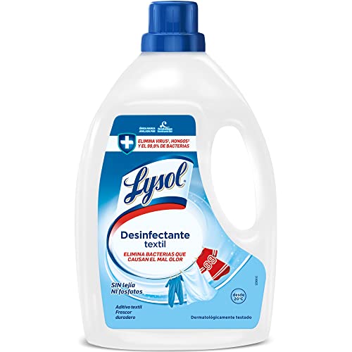 Lysol - Desinfectante textil para la ropa, elimina virus, hongos, bacterias y malos olores, sin lejía, pack de 4 x 1.2 L, Total 4.8 L