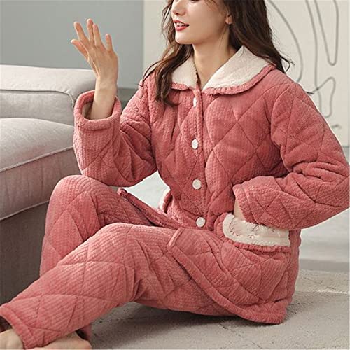 LYXIANG Conjunto De Pijama para Mujer: Ropa De Dormir De Invierno Puede Dejar Su Teléfono A Su Lado En Una Fría Noche De Invierno Y Disfrutar De Un Cálido Tiempo De Ocio,E,L