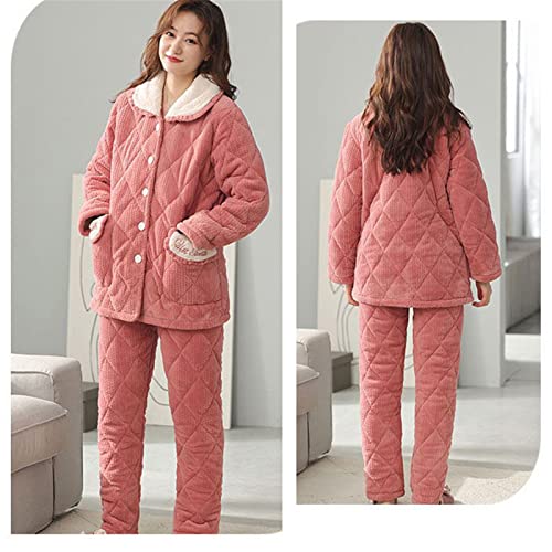 LYXIANG Conjunto De Pijama para Mujer: Ropa De Dormir De Invierno Puede Dejar Su Teléfono A Su Lado En Una Fría Noche De Invierno Y Disfrutar De Un Cálido Tiempo De Ocio,E,L