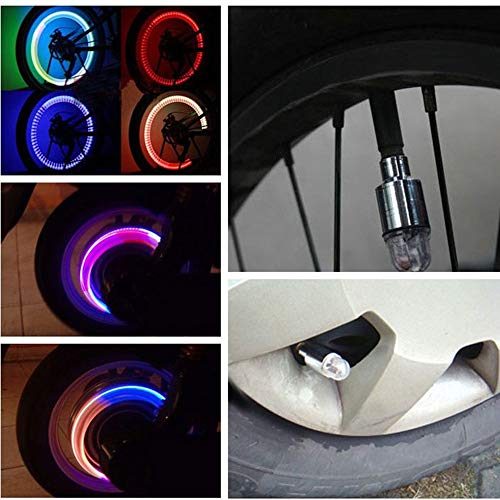 LZYMSZ 20PCS de luz de Válvula de Rueda, Luces de Tapa de Vástago de Válvula de Neumático de Rueda de Flash LED para Coche, Bicicleta, Motocicleta (Blue)