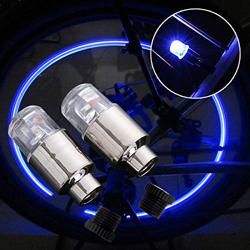 LZYMSZ 20PCS de luz de Válvula de Rueda, Luces de Tapa de Vástago de Válvula de Neumático de Rueda de Flash LED para Coche, Bicicleta, Motocicleta (Blue)