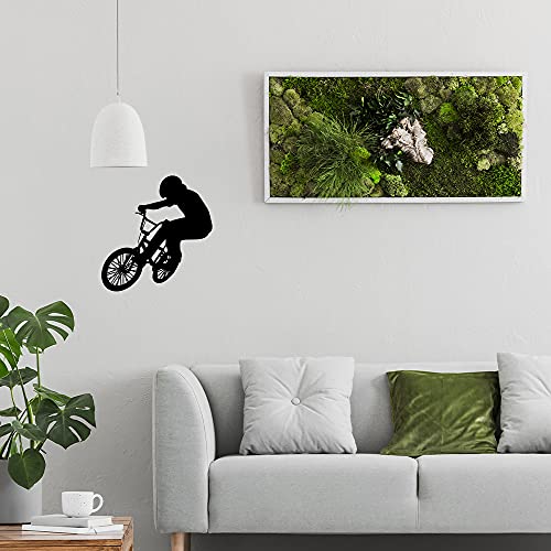 LZYMSZ Calcomanía de Pared para Bicicleta, 22.4 * 11.8'' Vinilo Bicicleta de Montaña Mural Adhesivo Deportes Extremos Arte Silueta Mural para Hombre Niños Habitación (Ciclismo)