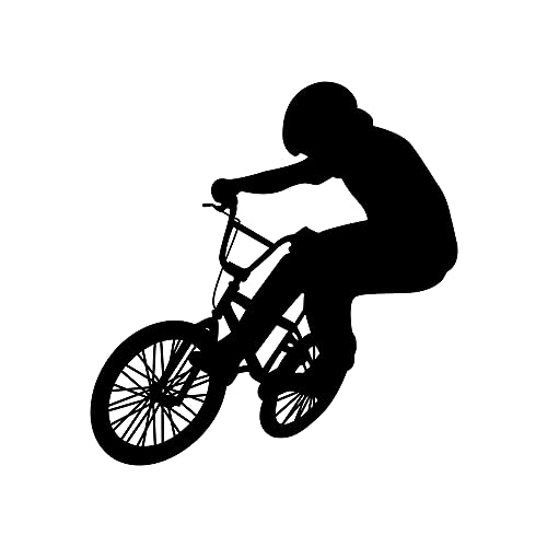 LZYMSZ Calcomanía de Pared para Bicicleta, 22.4 * 11.8'' Vinilo Bicicleta de Montaña Mural Adhesivo Deportes Extremos Arte Silueta Mural para Hombre Niños Habitación (Ciclismo)