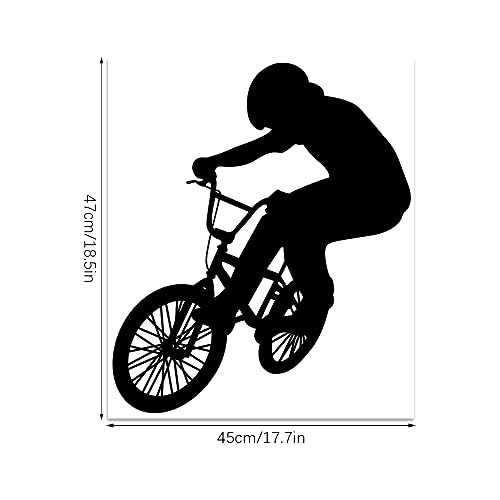 LZYMSZ Calcomanía de Pared para Bicicleta, 22.4 * 11.8'' Vinilo Bicicleta de Montaña Mural Adhesivo Deportes Extremos Arte Silueta Mural para Hombre Niños Habitación (Ciclismo)