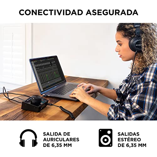 M-Audio AIR HUB - Interfaz de monitorización de audio / tarjeta de sonido USB / USB-C con concentrador de 3 puertos, software, ProTools|First, Eleven Lite, efectos de Avid y Xpand!2 de AIR MusicTech