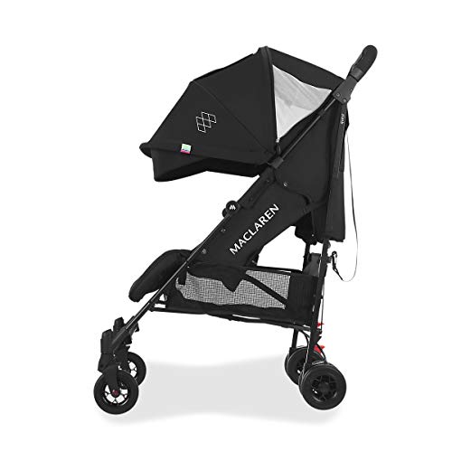 Maclaren Quest Arc silla de paseo tipo paraguas compacto y ligero, Para niños de recién nacidos hasta 25 kg, capota extensible con factor UPF 50+, asiento reclinable, Incluye protector para la lluvia