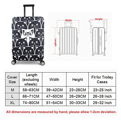 Maddy's Home Protector de Maleta Divertida de Dibujos Animados para Equipaje de 23-32 Pulgadas (M (Fit 23"-25" Suitcase))