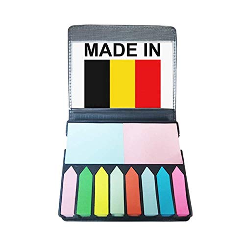 Made in Bélgica Country Love - Marcador de páginas autoadhesivo, diseño de texto en inglés