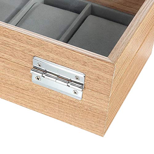 Madera reloj de la joyería de almacenamiento cuadro titular Relojes sostenedor de la exhibición regalo Caso 6 ranuras EDC Artilugio