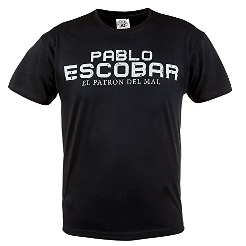 Mafia Hardcore ROPA camiseta PABLO escobar. El PATRULLA DEL MAL. Regla revés. gamberro. Informal Desgaste - Negro, XX-Large