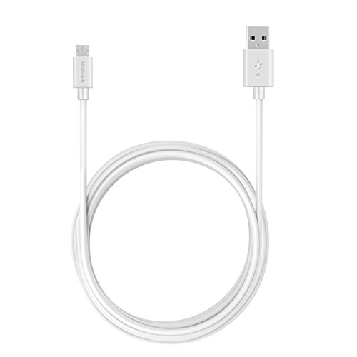 MaGeek® 3.0m Cable Micro USB Sincroniza y Carga para Samsung, HTC, Sony, Motorola, LG, Google, Nokia etc.(Blanco)