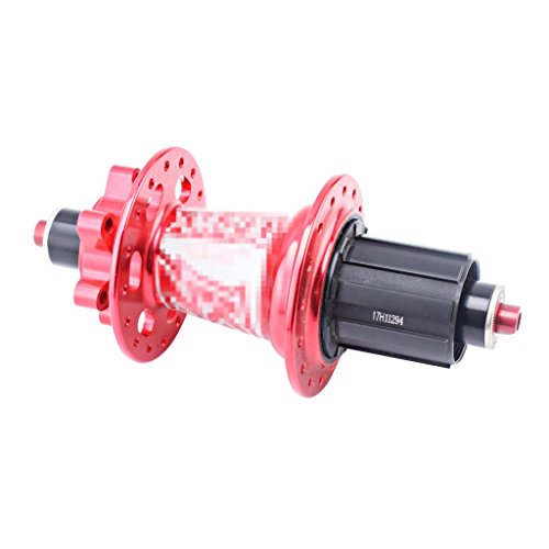 MagiDeal Adaptador Thru Eje Hub Conversión 12 a 9 mm Thru Liberación Rápida 4X Anillo de Goma Bicicleta - Rojo