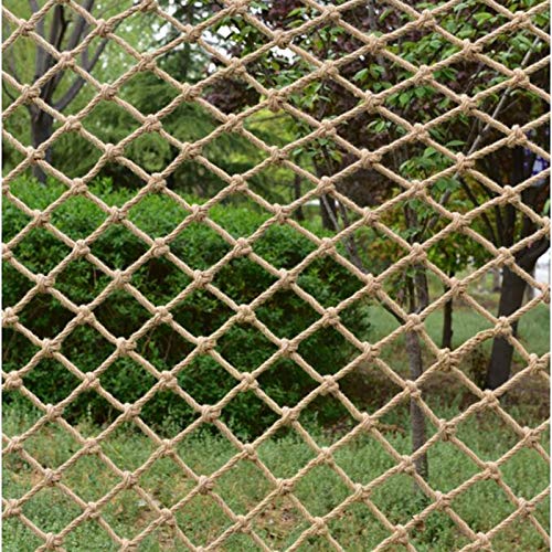 MAHFEI Red De Seguridad Infantil, Redes De Decoración De Cuerda De Cáñamo Tejido A Mano Red De Seguridad para Escaleras Protector Anti-caída Cerca De Jardín Diámetro 4 Mm, Malla 10 Cm Personalizable