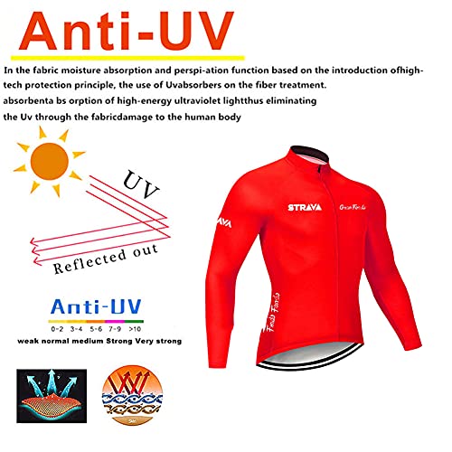 Maillot Ciclismo Hombres Manga Larga Traje Conjunto Ropa Bicicleta Invierno con 9D Acolchado Gel Culotes Pantalones Cortos Ajustados MTB (Red,M)