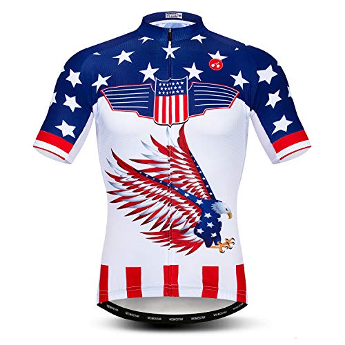 Maillot de ciclismo para hombre, camisetas de verano de carreras de ciclismo, Hombre, color Estados Unidos Fly, tamaño S(For Your Chest 27-31")