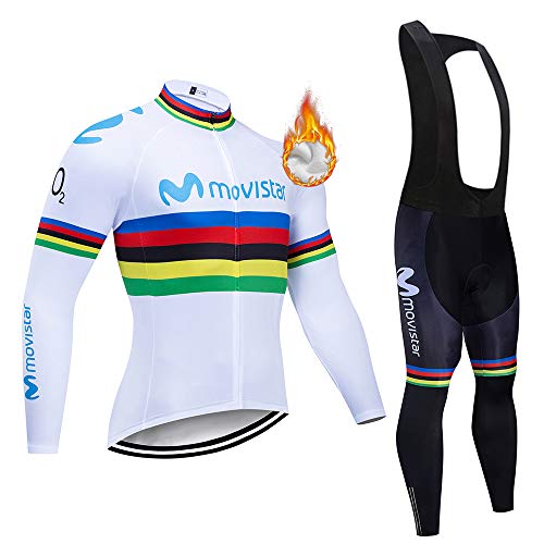 Maillot de Ciclismo para Hombre de Manga Larga de Forro Polar para Bicicleta de montaña de Carretera MTB Camisas de Invierno Deportes al Aire Libre Ciclismo de Carreras Ropa para Hombre