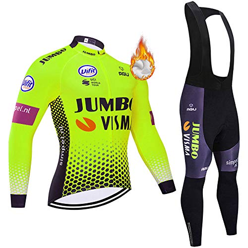 Maillot de Ciclismo para Hombre de Manga Larga de Forro Polar para Bicicleta de montaña de Carretera MTB Camisas de Invierno Deportes al Aire Libre Ciclismo de Carreras Ropa para Hombre