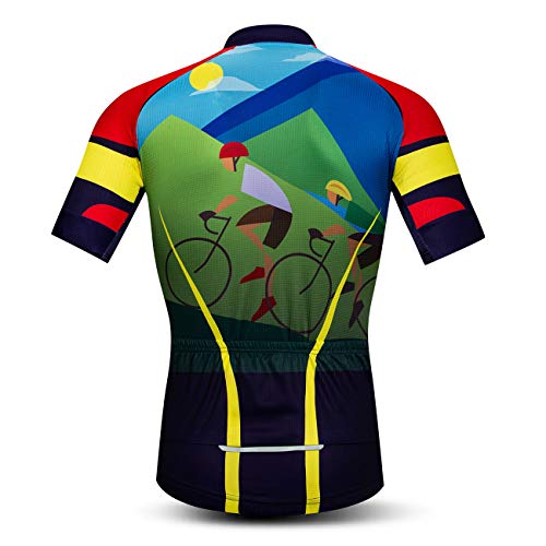 Maillots de ciclismo para hombre, de manga corta, transpirable, de secado rápido - verde - M pecho 94/102 cm