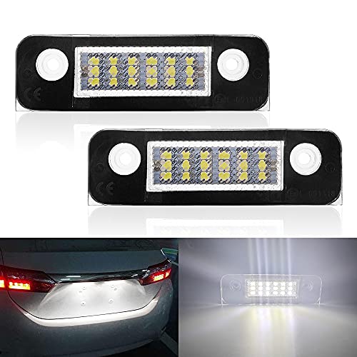 Maimiao 2 Piezas LED Luces de matrícula para coche 18PCS 3528 SMD 12V 6500K CanBus No hay error Xenón Blanco Para Mondeo MK2 Fiesta Fusion