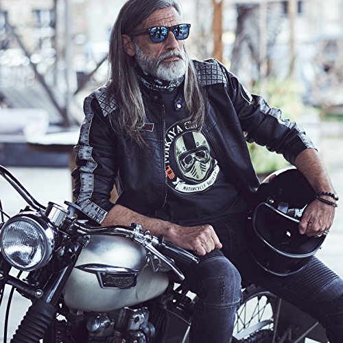 MAKAYA Ropa Motocross Hombre - Camiseta Casco Moto Integral con Calavera - Skull T-Shirt Gris XXXXL