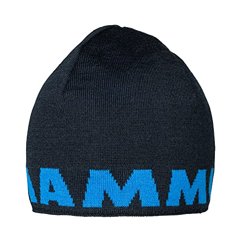 Mammut Gorro con Logotipo Cinta para la, Inserto, Material Principal poliacrílico, 50% Lana, Azul Marino, Talla única Unisex Adulto