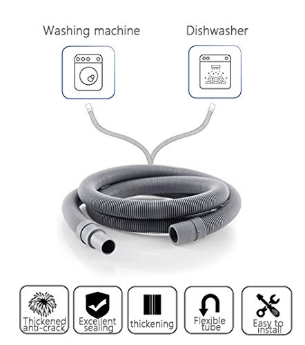 Manguera de desagüe extendida de 2 m, manguera de desagüe retráctil, que se puede utilizar para el kit de extensión de la manguera de desagüe de la lavadora / secadora / lavavajillas.