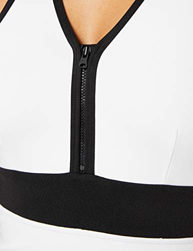 Marca Amazon - AURIQUE Monokini Deportivo Mujer, Blanco (White/Black), S, Label:S