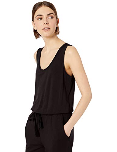 Marca Amazon - Daily Ritual - Mono sin mangas de algodón terry súper suave para mujer, Negro, US L (EU L - XL)