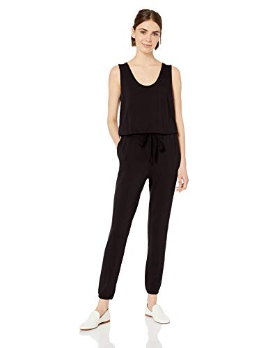 Marca Amazon - Daily Ritual - Mono sin mangas de algodón terry súper suave para mujer, Negro, US L (EU L - XL)