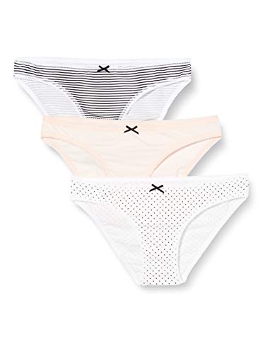 Marca Amazon - Iris & Lilly Braguita Mujer, Pack de 3, Multicolor (Soft Pink/Print), M, Label: M