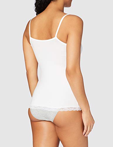 Marca Amazon - IRIS & LILLY Camiseta de Tirantes con Encaje Body Natural para Mujer, Pack de 2, Multicolor (Black/White), 3XL, Label: 3XL