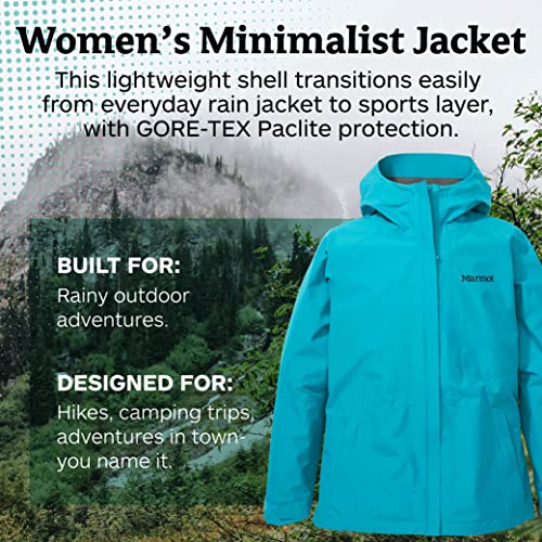 Marmot Wm's Minimalist Jacket Chubasquero rígido, Chaqueta Impermeable, a Prueba de Viento, Impermeable, Transpirable, Mujer, Enamel Blue, M