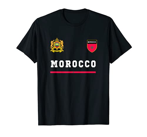 Marruecos Sport/Soccer Jersey Tee Bandera Fútbol Rabat Camiseta