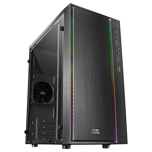 Mars Gaming MCM, Caja PC Micro ATX, Compacta, 16 Modos RGB, Ventilador 8 cm