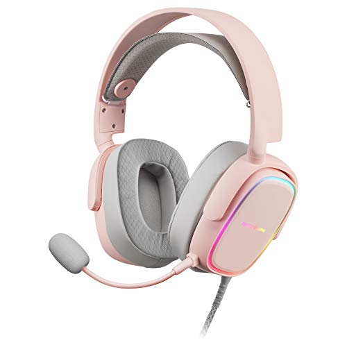 Mars Gaming MHAXP Rosa, Auriculares RGB multiplataforma, Micro extraíble, 53mm HiFi