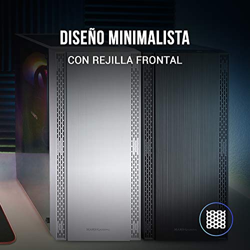 MARSGAMING MCNW, Caja Gaming ATX, Ventana Lateral + Rejilla Frontal, Blanco