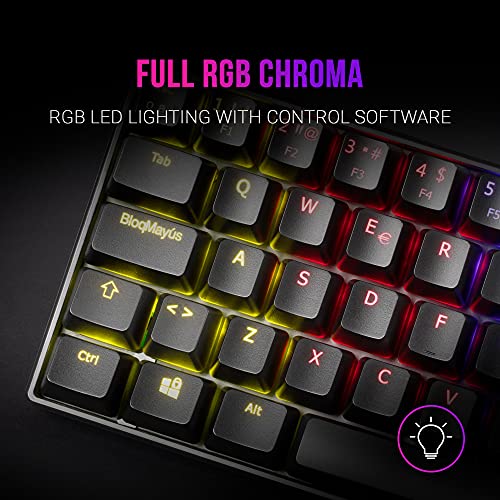 MARSGAMING MKMINIRES Negro, Teclado Mecánico RGB, Ultra-Compacto, Switch Rojo, ES