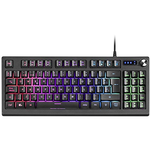 MARSGAMING MKREVOES, Teclado Gaming TKL + Pad Numérico, RGB Control, Layout ES