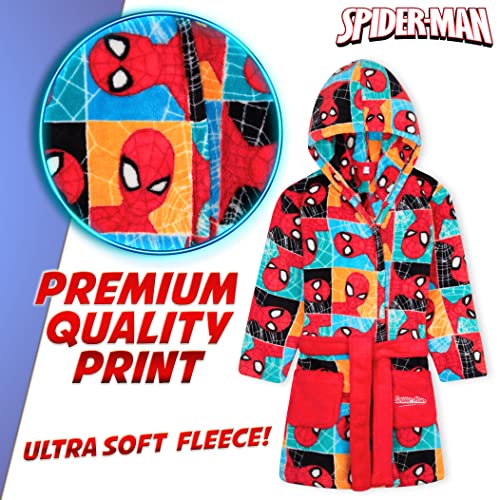 Marvel Bata de Casa Niño de Spiderman, Albornoz Niño Forro Polar, Regalos Para Niños 3-10 Años (Multicolor, 4-5 anni)