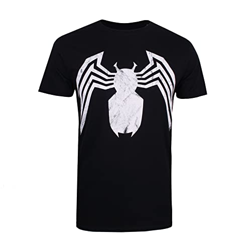Marvel Emblema Venom Camiseta, Negro (Black Blk), XL para Hombre