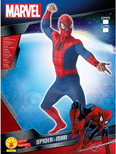MARVEL ~ Spider-Man - adulto del vestido de lujo del traje de licencia Con separada Redecilla Nuevo 2015 Tamaño X-Large (Pecho 42-46 ")