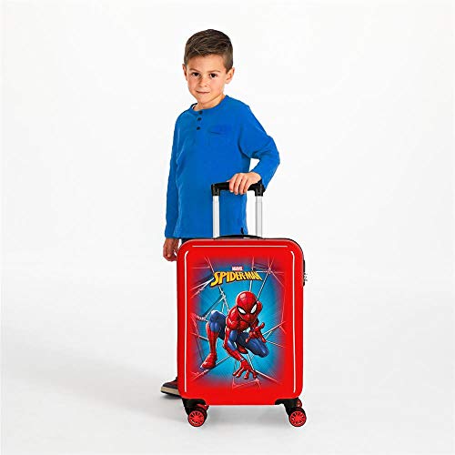 Marvel Spiderman Black Maleta de Cabina Rojo 37x55x20 cms Rígida ABS Cierre combinación 34L 2,6Kgs 4 Ruedas Dobles Equipaje de Mano