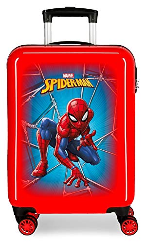 Marvel Spiderman Black Maleta de Cabina Rojo 37x55x20 cms Rígida ABS Cierre combinación 34L 2,6Kgs 4 Ruedas Dobles Equipaje de Mano